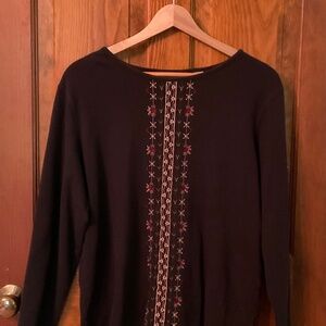 Bechamel ladies long sleeve brown top with embellishment